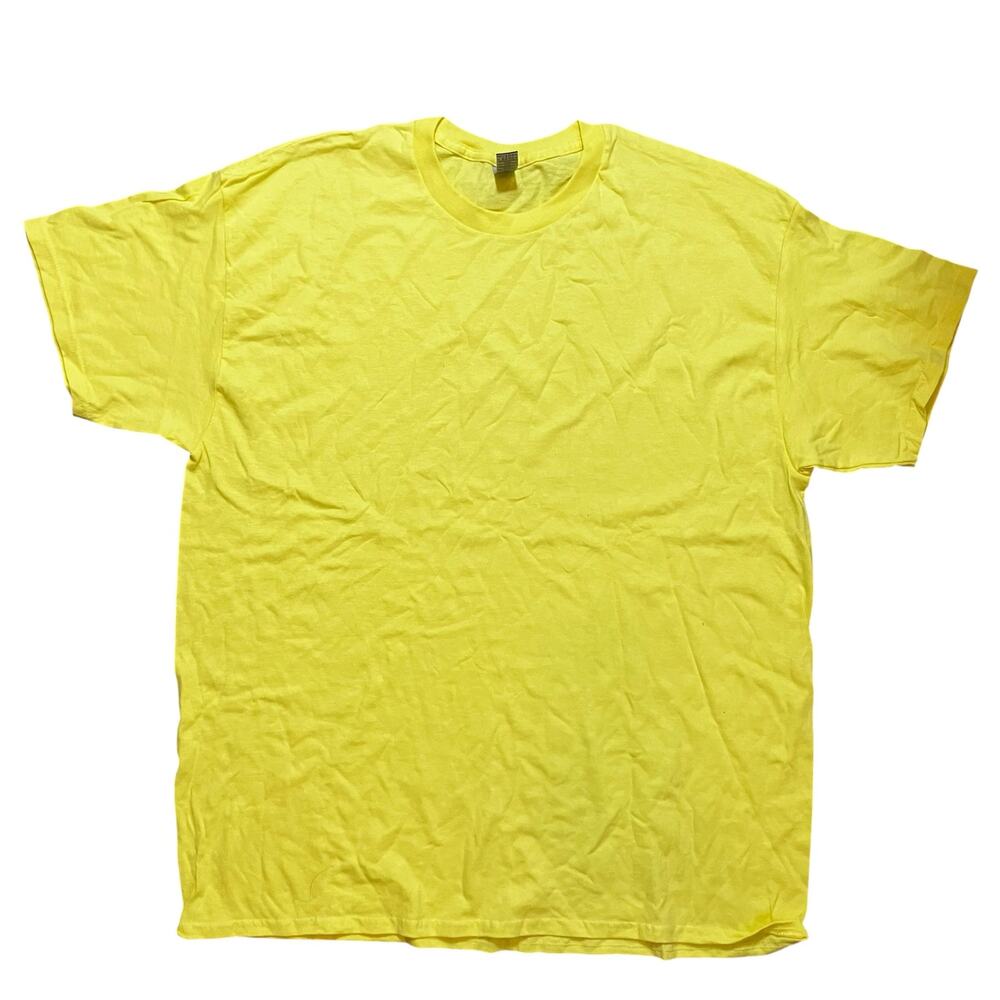 Gildan Yellow Heavy Cotton Tee XL Blank Streetwear Minimalist Core Shirt